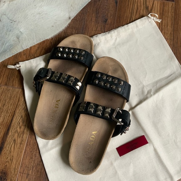 Prada Stud Leather Sandals - Picture 8 of 11